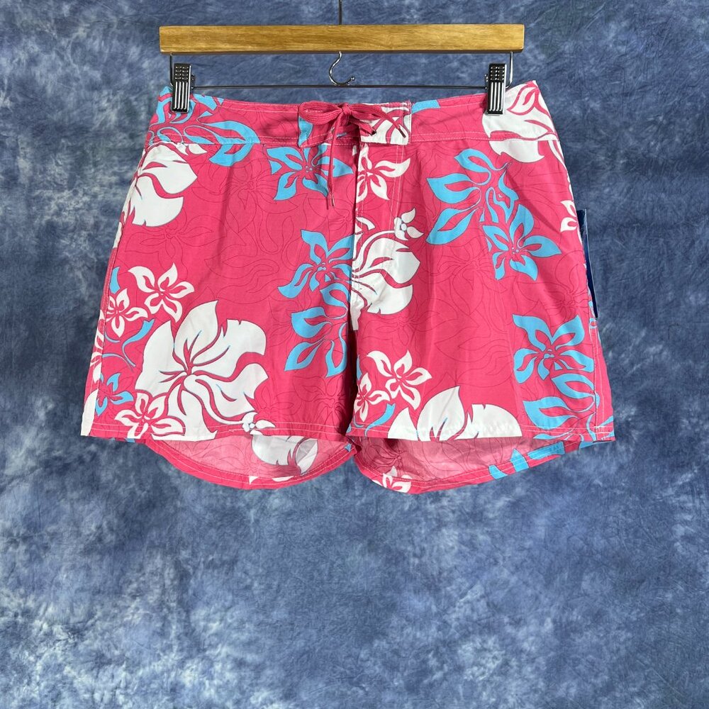 NWT Pink and Teal Hawaiian Print Board / Surf shorts Sz 11